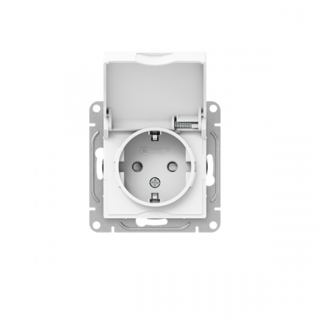 Розетка СП Эпика 16А IP44 с заземл. защ. шторки с крышкой механизм бел. EKF UP1-SOW-111-44