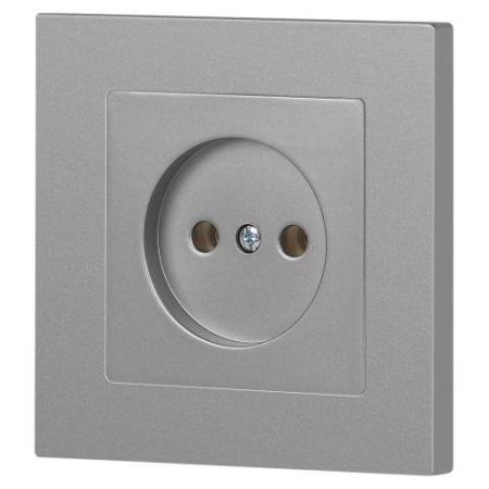 Розетка 1-м СП Accent 6-201-03 16А IP20 250В 2P алюм. Intro Б0063661