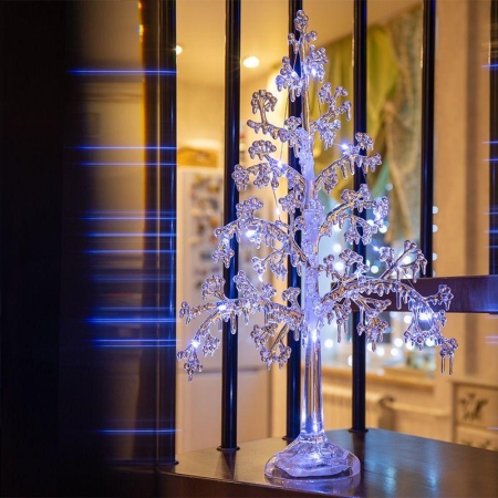 Фигура светодиодная "Ель" 51см 15LED бел. 1Вт IP20 на подставке элементы питания 3хAAA (не в компл.) Neon-Night 513-033