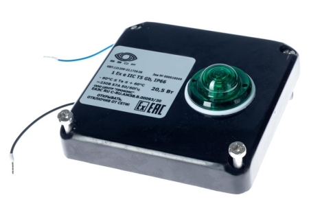 Коробка клеммная взрывозащ. с индикацией питания КВП на пластик. опоре для подключ. или концев. заделки нагреват. секции 1 отверст. под М25 клеммн. колодка 3мод. 10кв.мм Extherm sborka 1P/1L