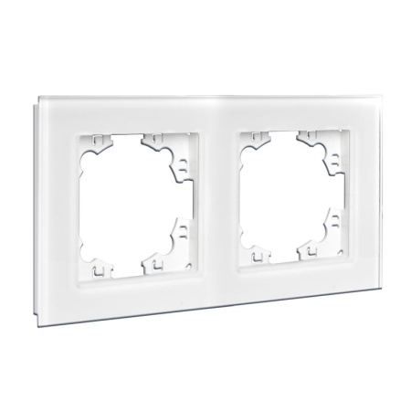 Рамка 2-м Афина стеклянная бел. UNIVersal 2243