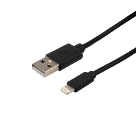 Кабель USB-A-Lightning для Apple 1А 1м ПВХ черн. Rexant 18-1122
