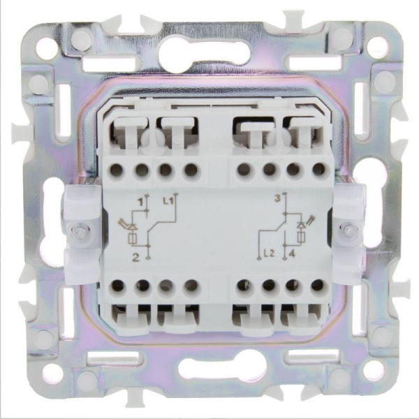 Выключатель проходной 2-кл. SKANDY 10А SK-V10G с индикацией графит IEK SK-V22-1-10-K53