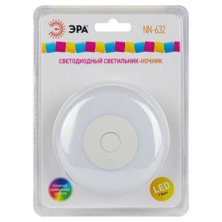 Светильник светодиодный NN-632-SW-W ночник в розетку с выкл. бел. Эра Б0057215