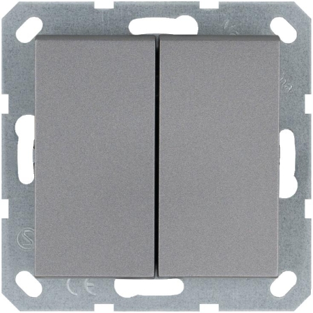 Выключатель 2-кл. 10А IP20 механизм алюм. Jasmart G3023S