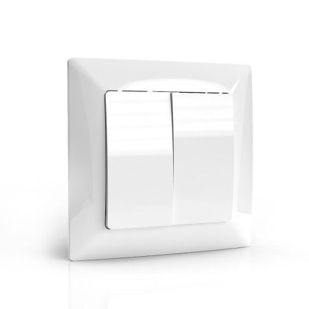 Выключатель 2-кл. СП AVA 10А IP20 в сборе бел. TOKOV LIGHT TKL-AV-V2F-C01