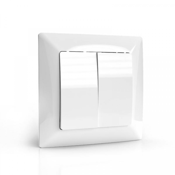 Выключатель 2-кл. СП AVA 10А IP20 в сборе бел. TOKOV LIGHT TKL-AV-V2F-C01