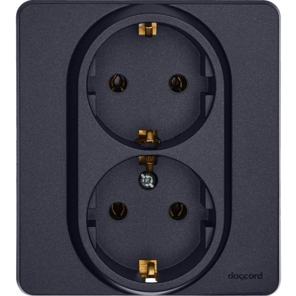 Розетка Inspiria 16А 250В 2х2P+E немецк. стандарт антрацит IEK 673753