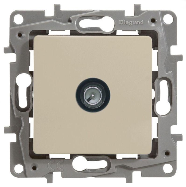 Розетка телевизионная оконечная TV СП Etika 5дБ 5-862МГц механизм сл. кость IEK 672365