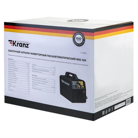 Аппарат сварочный инверторный полуавтоматический MIG-160 Kranz 11-0926