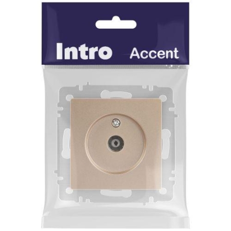 Розетка телевизионная одиночная TV СП Accent 6-301-04 IP20 шампань Intro Б0063609