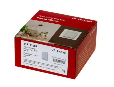 Терморегулятор Clever с Wi-Fi с комбинацией датчиков 16А бел. Ридан 21RT0108R