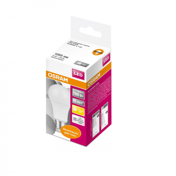 Лампа светодиодная LED Star Classic A 100 10W/827 10Вт грушевидная матовая 2700К тепл. бел. E27 1060лм 220-240В пластик. OSRAM 4052899971578