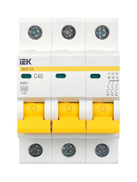 Выключатель автоматический модульный 3п C 40А 4.5кА ВА47-29 KARAT IEK MVA20-3-040-C