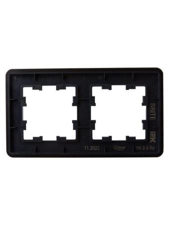 Рамка 2-м BRITE РУ-2-2-Бр стекло черн. RE IEK BR-M22-G-41-K02