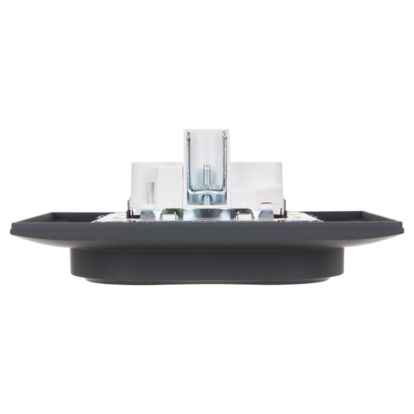 Розетка 2-м SKANDY 16А с заземл. без защ. шторок в сборе SK-R08G графит IEK SK-R21-16-K53-F