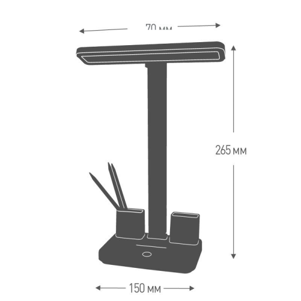 Светильник светодиодный настольный UF-814 C01 9Вт аккум. димм. смена цвет. темп. бел. Ultraflash 15167