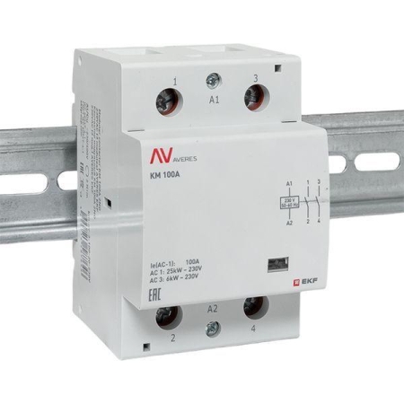 Контактор модульный КМ 100А 2NО 230В AC (3 мод.) AVERES EKF km-av-3-100-20-230V