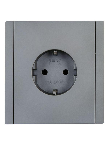 Розетка СП FORTE&PIANO FP513 16А с заземл. защ. шторки безвинт. крепл. сталь IEK FP-R14-16-1-K46