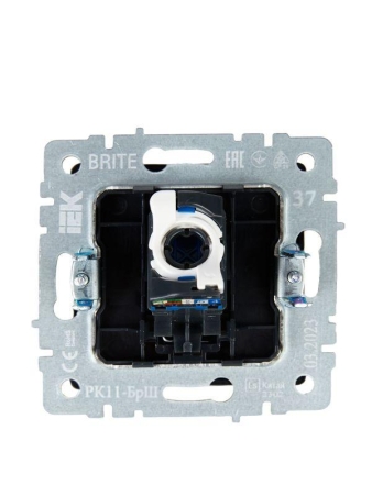 Розетка компьютерная СП RJ45 кат.6 BRITE РК11-БрШ механизм шампань IEK BR-K10-2-K37