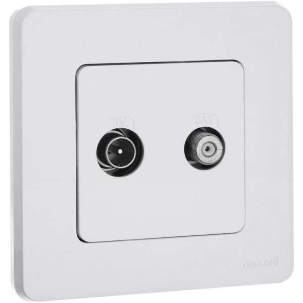 Розетка телевизионная TV/SAT Inspiria с топологией "звезда" механизм бел. IEK 673880