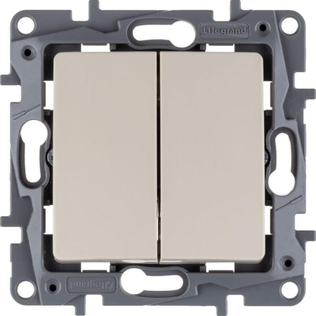 Выключатель 2-кл. СП Etika 10А IP20 250В 10AX безвинтов. зажимы механизм сл. кость IEK 672302