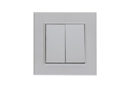 Выключатель 2-клав. Karea LINE STAR жемчуж. Makel 86100003