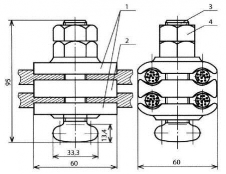 Держатель проводов опорного изолятора (с вкладышем) КС-057-2