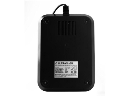 Светильник светодиодный настольный UF-819 C02 12Вт 6000К 3ур. яркости 2 плафона кожа черн. Ultraflash 15164