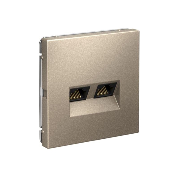 Розетка компьютерная 2-м ArtGallery RJ45 + RJ45 кат.5E механизм шампань SE GAL000585