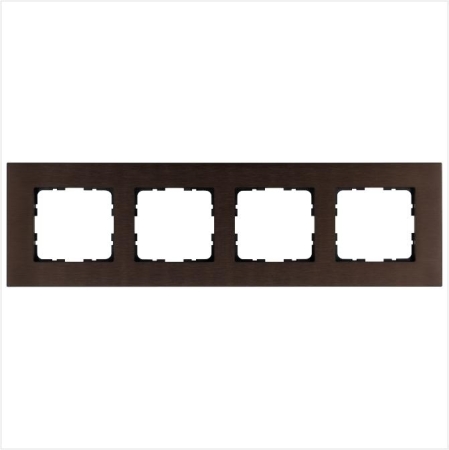 Рамка 4-м G-Metal метал. алюм. корич. Brown Jasmart G1004AZ