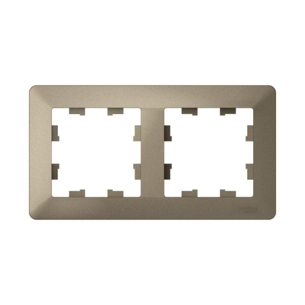 Рамка 2-м AtlasDesign Air шампань/дым. черн. SE ATN220502