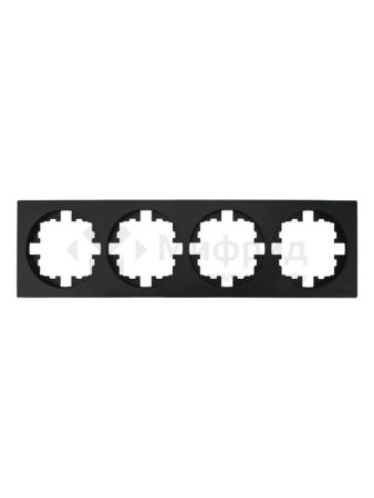 Рамка 4-м OSEN горизонт. квадрат механизм черн. бархат LEZARD 743-4200-149