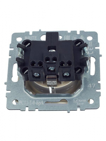 Розетка BRITE РС11-1-0-БрА 16А с заземл. без защ. шторки механизм алюм. IEK BR-R11-16-K47