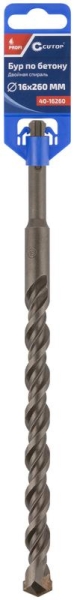 Бур по бетону Profi двойн. резьба SDS-Plus 16х260мм Cutop 40-16260