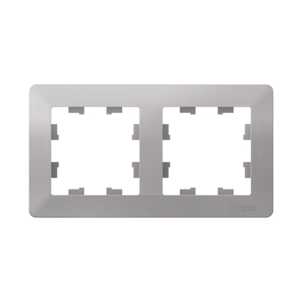 Рамка 2-м AtlasDesign Air алюм./дым. черн. SE ATN220302