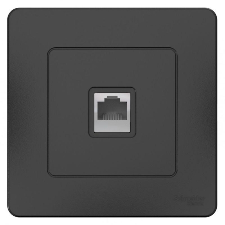 Розетка компьютерная 1-м СП Blanca RJ45 кат.5E антрацит SE BLNIS045006