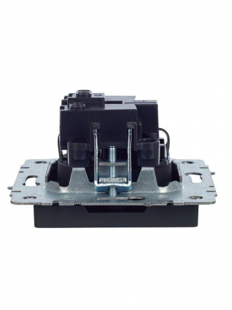 Розетка 1-м СП BRITE РС14-1-0-БрГ 16А с заземл. защ. шторки механизм графит IEK BR-R14-16-K53