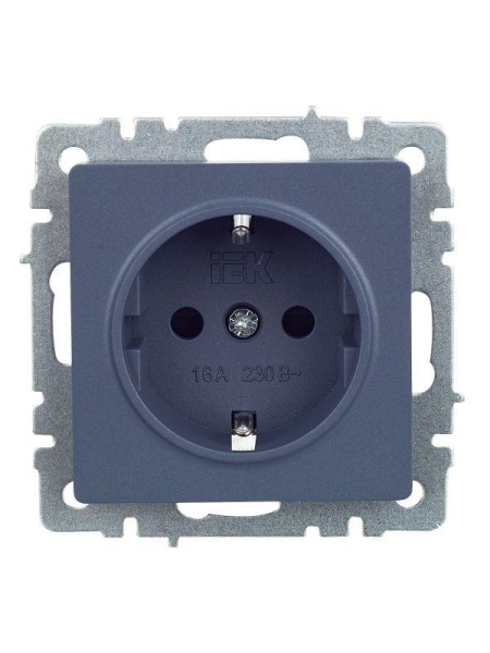Розетка 1-м СП BRITE РС14-1-0-БрМ 16А с заземл. защ. шторки механизм маренго IEK BR-R14-16-K35