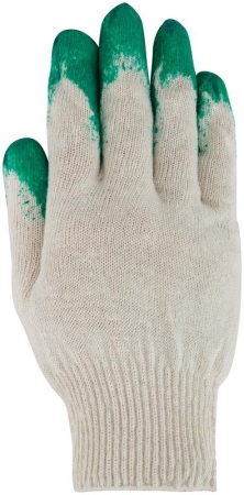 Перчатки вязаные с резиновой заливкой наладонника х/б 12470
