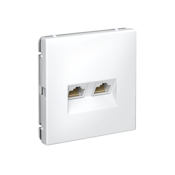 Розетка компьютерная 2-м ArtGallery RJ45 + RJ45 кат.5E механизм бел. SE GAL000185