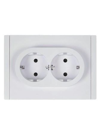 Розетка 2-м СП FORTE&PIANO FP223 16А с заземл. защ. шторки безвинт. крепл. бел. IEK FP-R24-16-1-K01