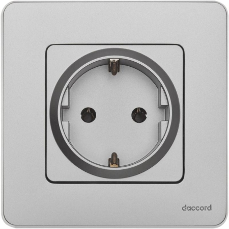 Розетка 1-м СП Inspiria 16А IP20 250В 2P+E немецк. стандарт механизм алюм. IEK 673722