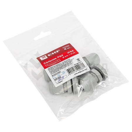 Сальник PG9 d4-8мм (d отверст. 16мм) IP54 (уп.4шт) PROxima EKF plc-pg-9-4-r