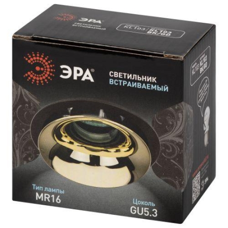Светильник декоративный KL103 BK/GD MR16 GU5.3 встраив. черн. золото ЭРА Б0056357