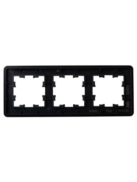 Рамка 3-м BRITE РУ-3-2-Бр стекло черн. RE IEK BR-M32-G-41-K02