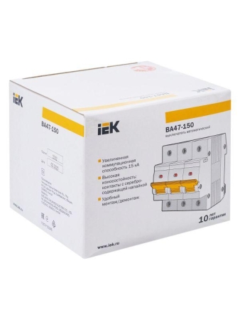 Выключатель автоматический модульный 3п D 125А 15кА ВА47-150 KARAT IEK MVA50-3-125-D