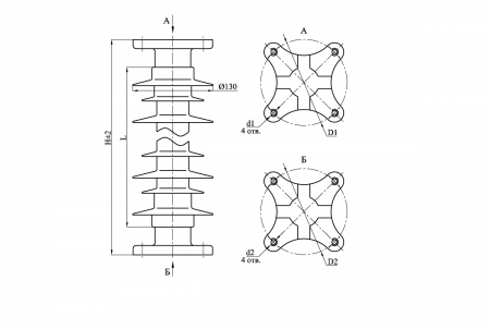 Изоляторы опорные полимерные типа ОСК 12,5-35 на напряжение 35 кВ