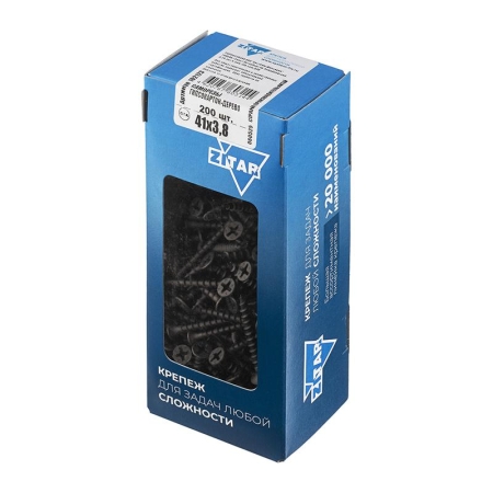 Саморез гипсокартон-дерево 3.8х41 (коробка) (уп.200шт) Zitar 102123