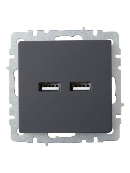 Розетка BRITE USB A+A 3.1А РЮ10-1-БрГ механизм графит IEK BR-U21-D31-K53